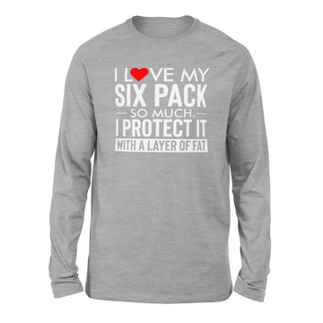 I Love My Six Pack So Much, I Protect It With A Layer Of Fat Men/Unisex Drop Shoulder Sweatshirt in Athletic Heather color